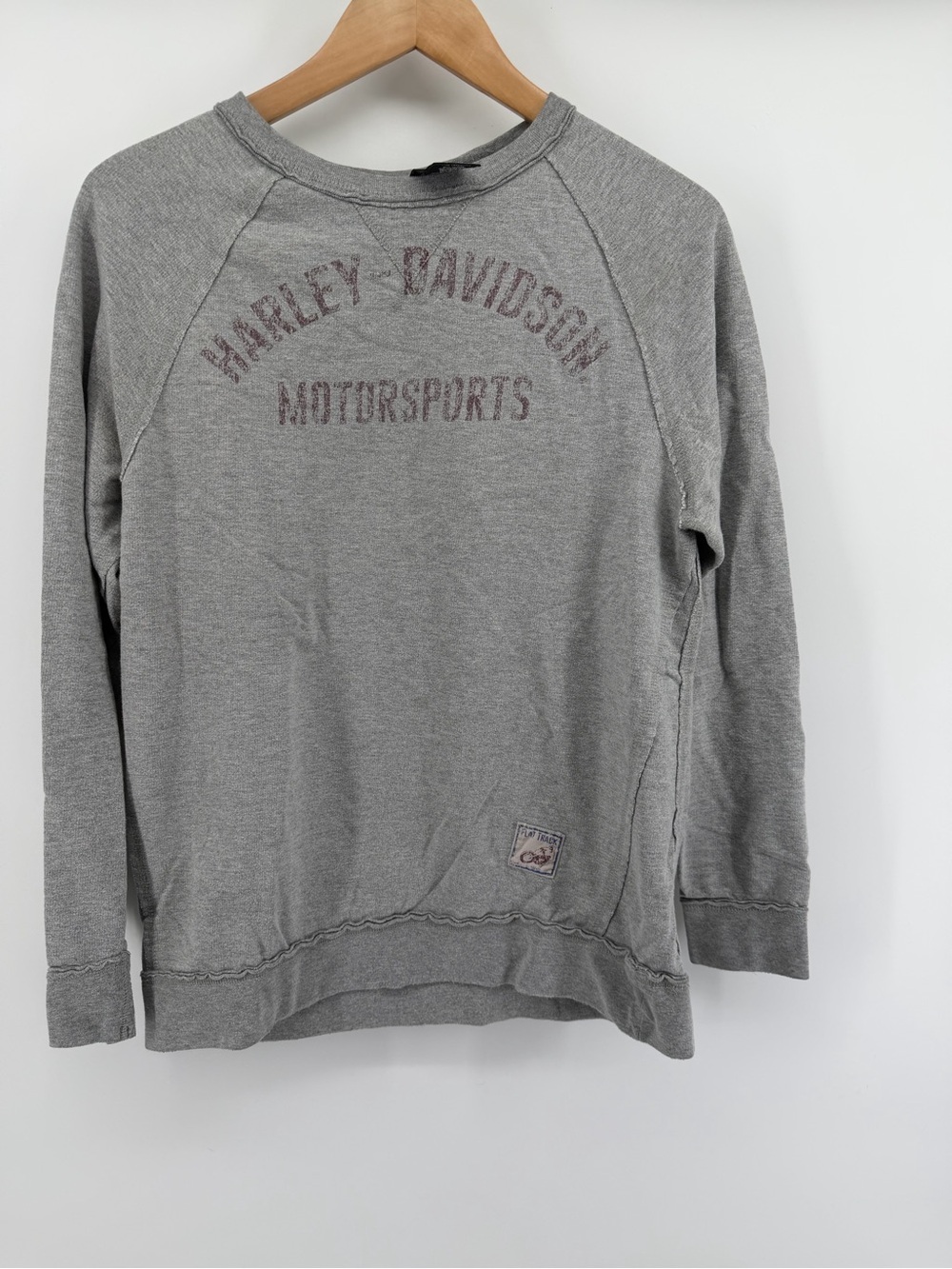 Harley-Davidson Gray Pullover Crewneck with Faded Maroon Logo